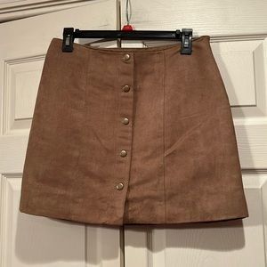 Gap sz 2 Faux Tan Suede Side Zip Mini Skirt